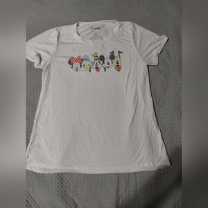 Disney White Kids Short Sleeve Tee with Classic Character Faces